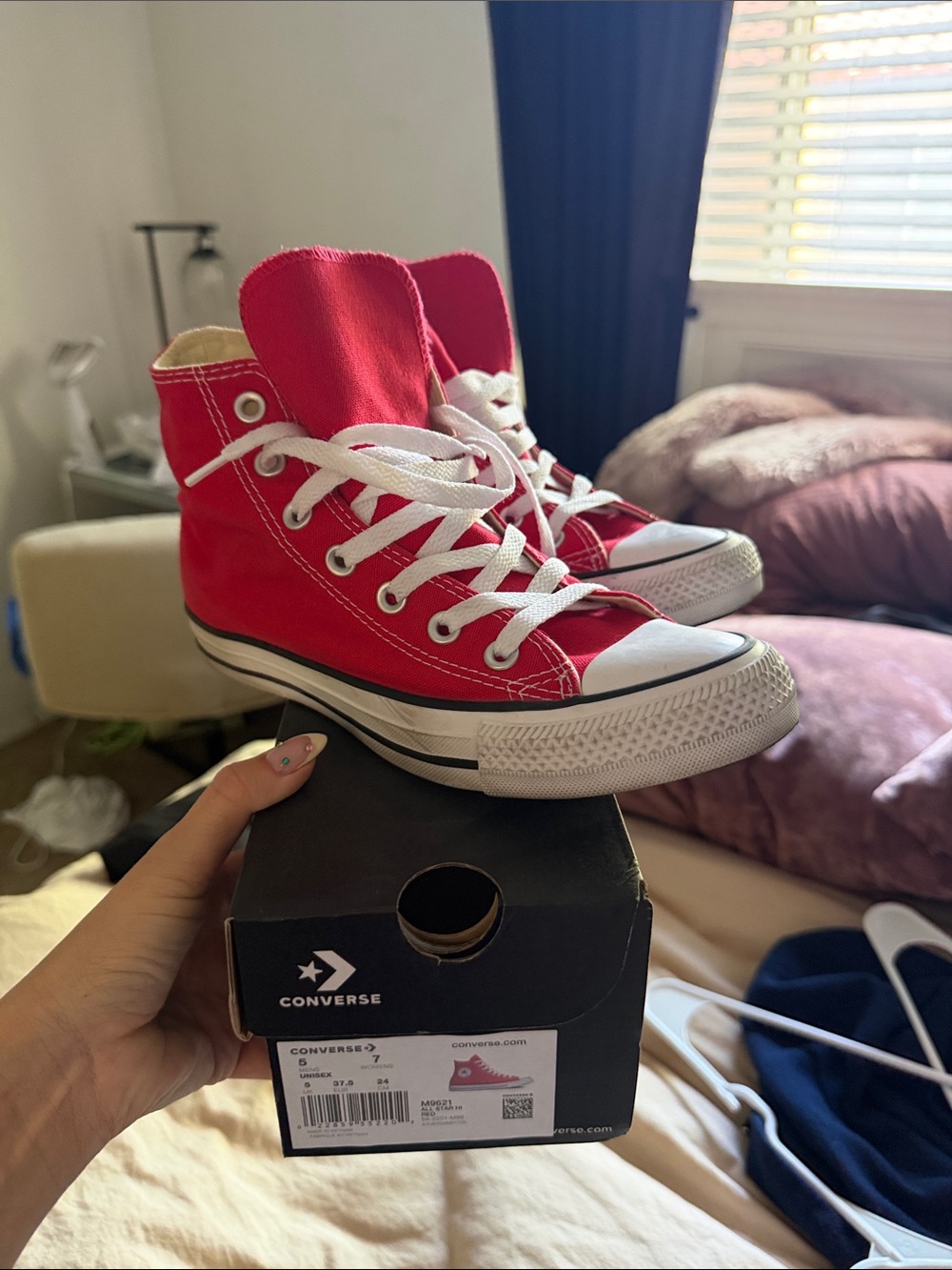Converse Kids Red and White High-Top Sneakers